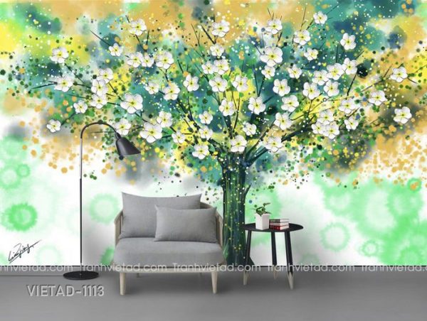 Tranh Dán Tường 3D Cây Hoa VIETAD-1113