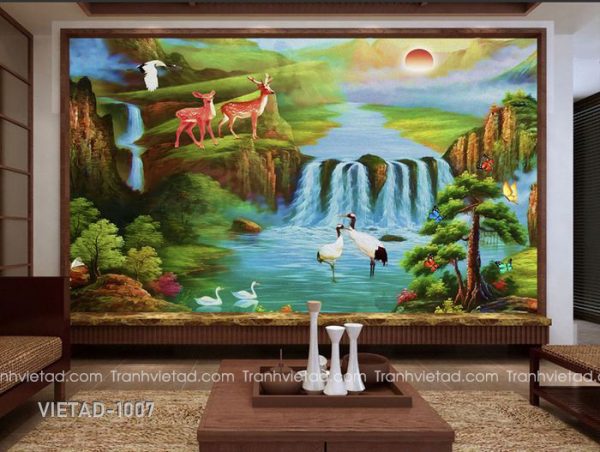 Tranh Dán Tường 3D Sơn Thủy VIETAD-1007