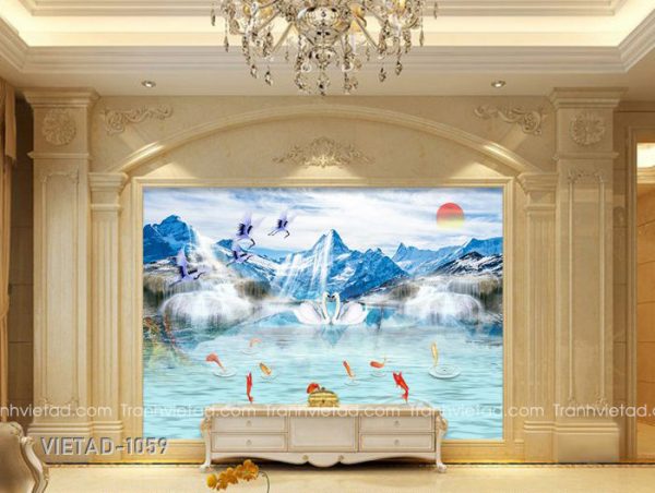 Tranh Dán Tường 3D Sơn Thủy VIETAD-1059
