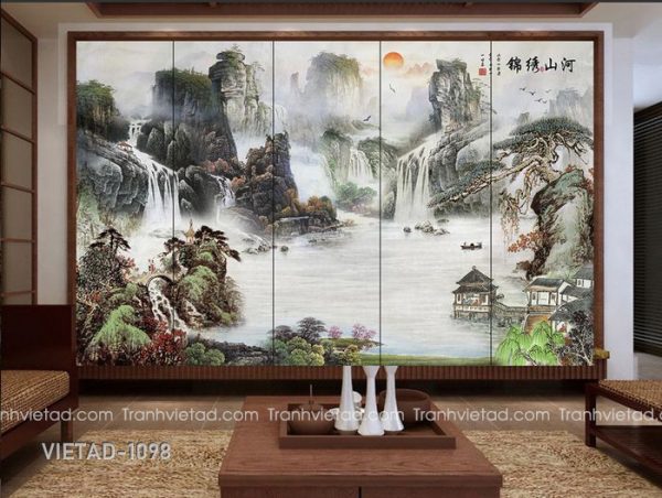 Tranh Dán Tường 3D Sơn Thủy VIETAD-1098
