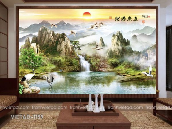 Tranh Dán Tường 3D Sơn Thủy VIETAD-1159