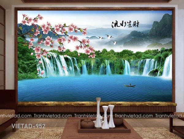 Tranh Dán tường 3D Sơn Thủy VIETAD-952