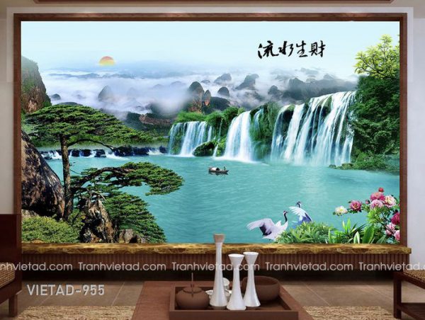 Tranh Dán Tường 3D Sơn Thủy VIETAD-955