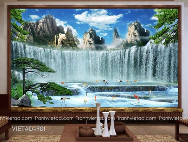 Tranh Dán Tường 3D Sơn Thủy VIETAD-981