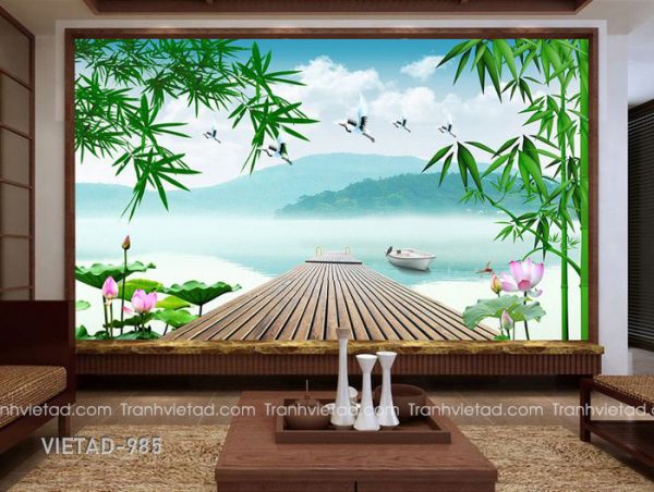 Tranh Dán Tường 3D Sơn Thủy VIETAD-985